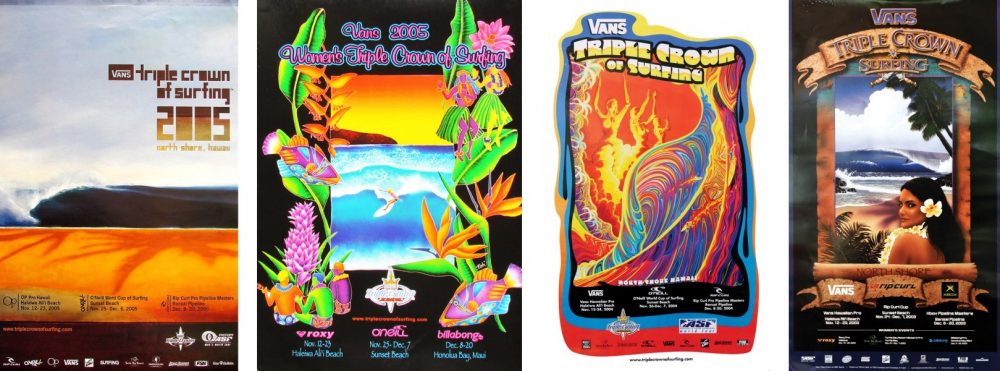 2005, 2004 & 2003 Triple Crown of Surfing posters