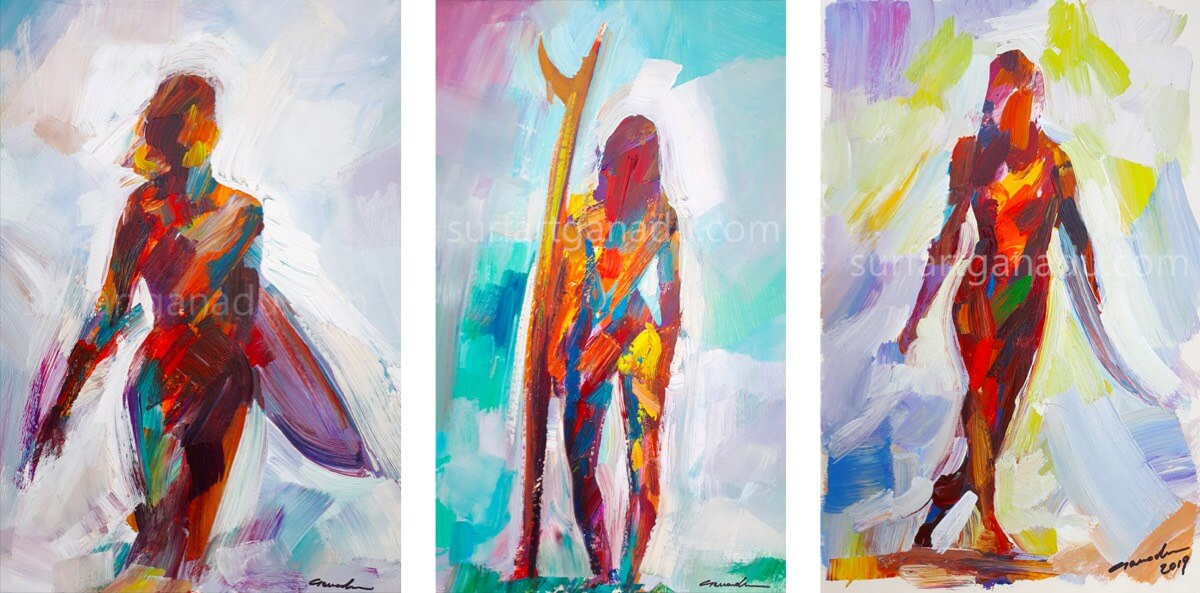 Abstract surf art paintings by Vincenzo Ganadu