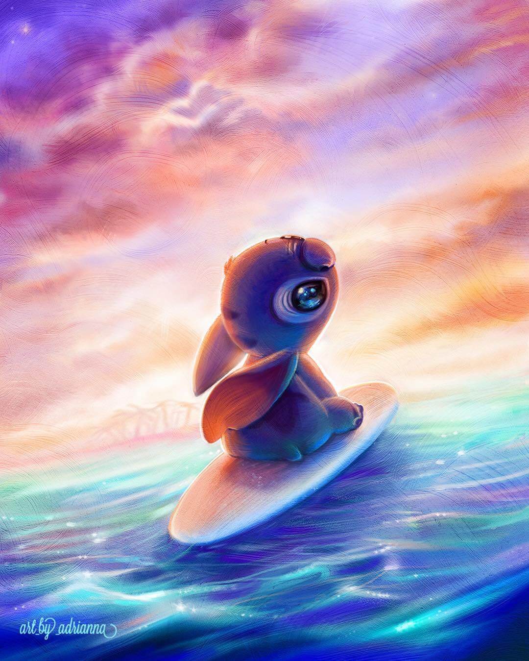 Disney's Stitch (surf art) by Adrianna Vanderstelt