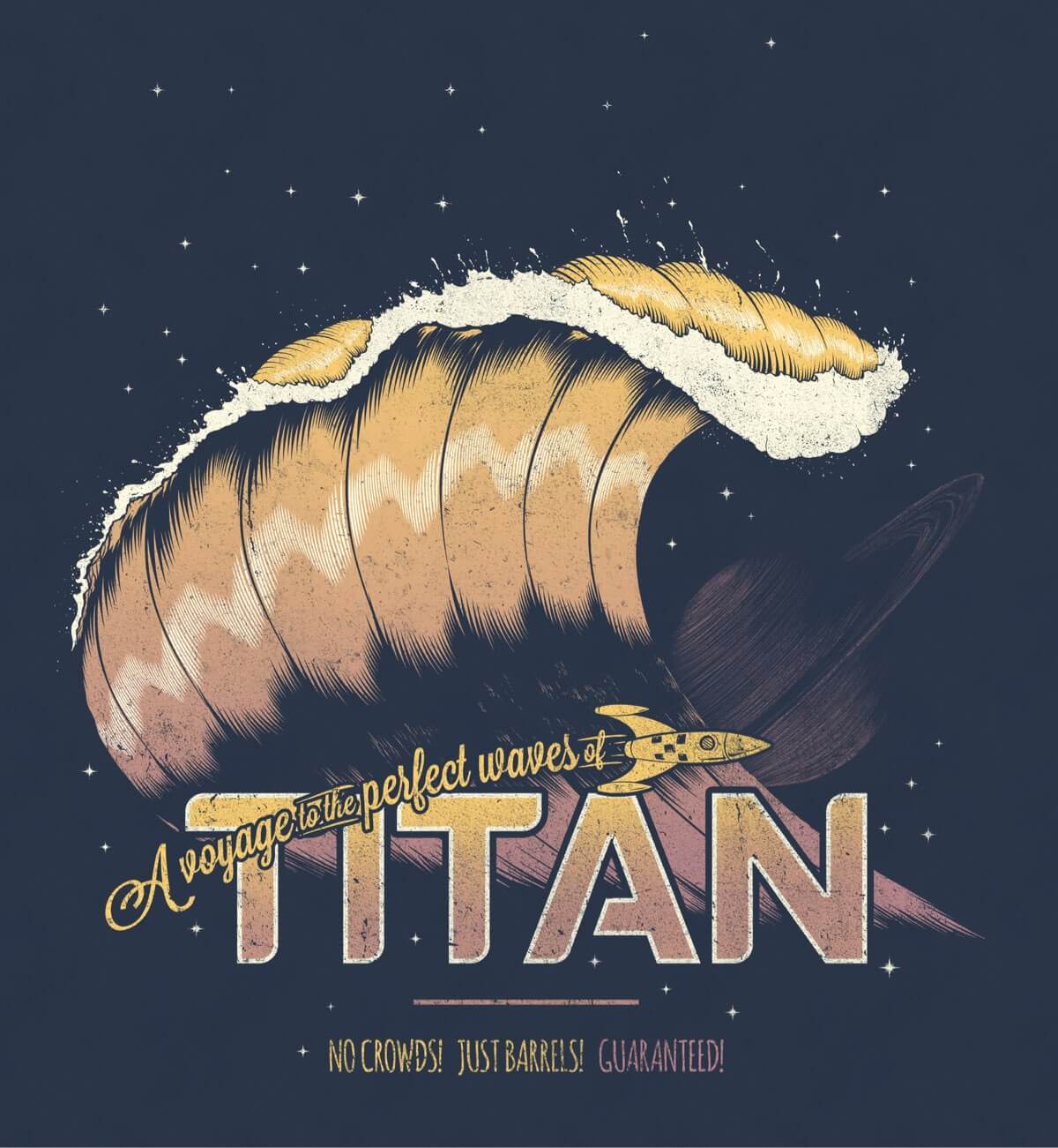 Surfing Titan illustration by Bálooie