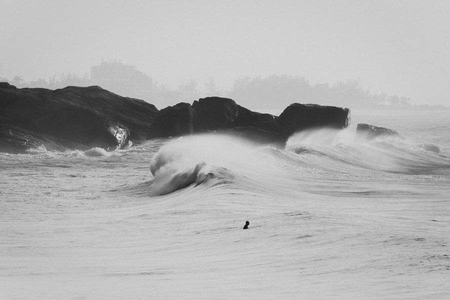 Black and white wave