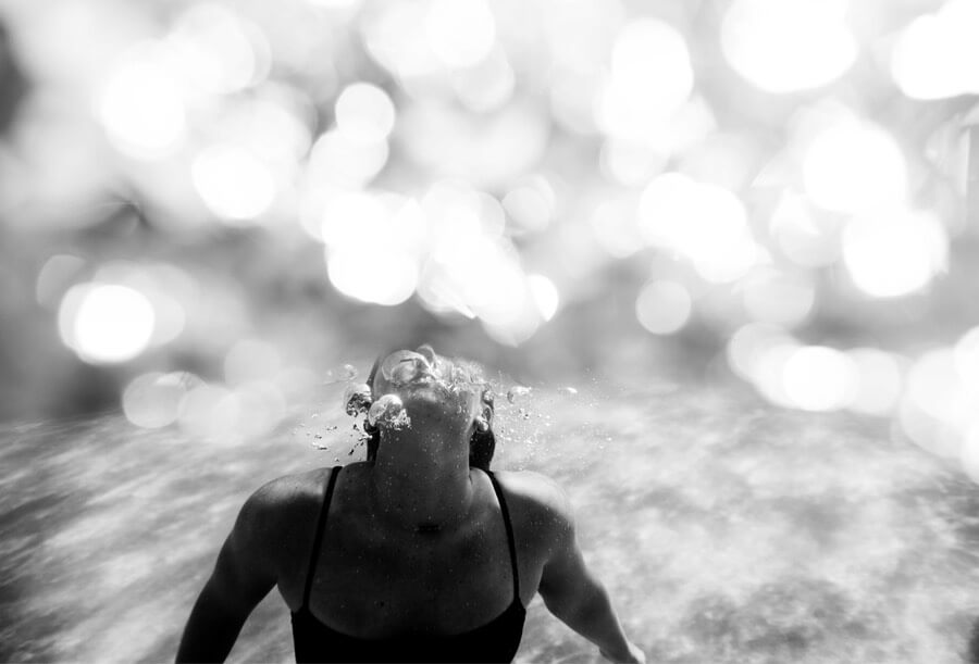 Surfer, Summer Macedo underwater