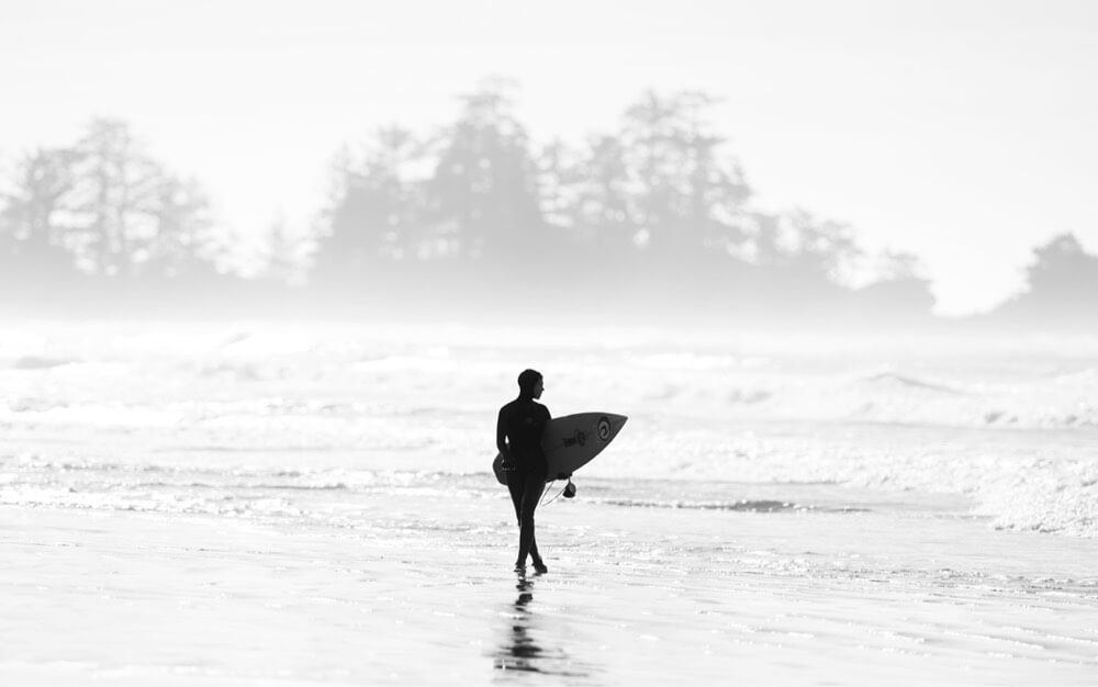 Surfer in Tofino, BC