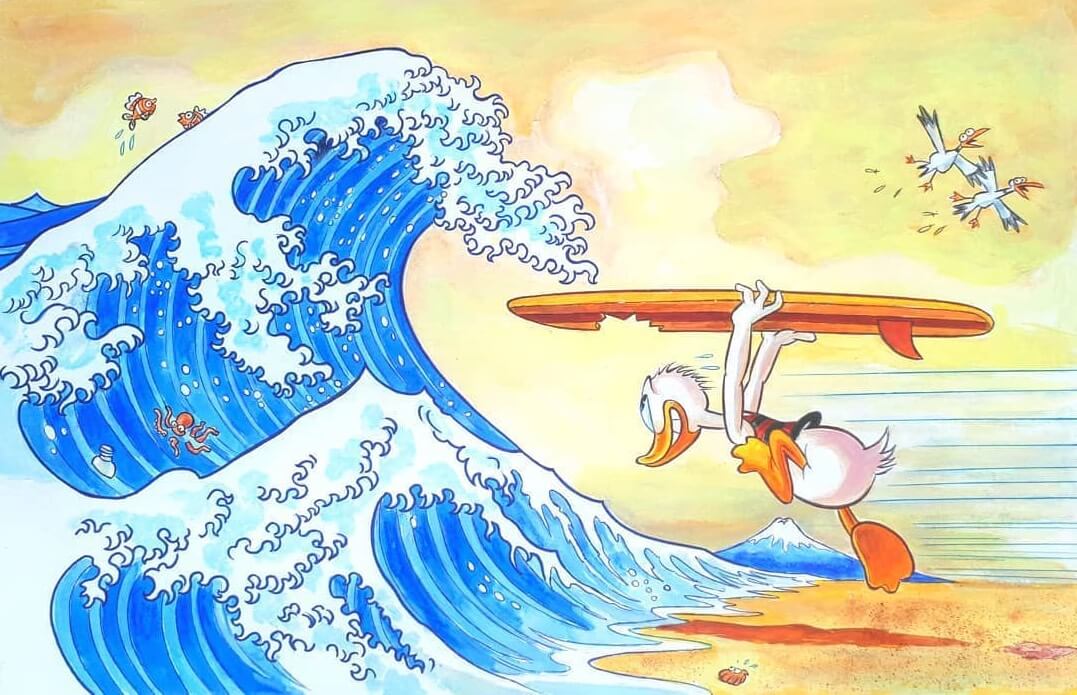 Donald Duck and The Great Wave off Kanagawa by Tony Fernandez