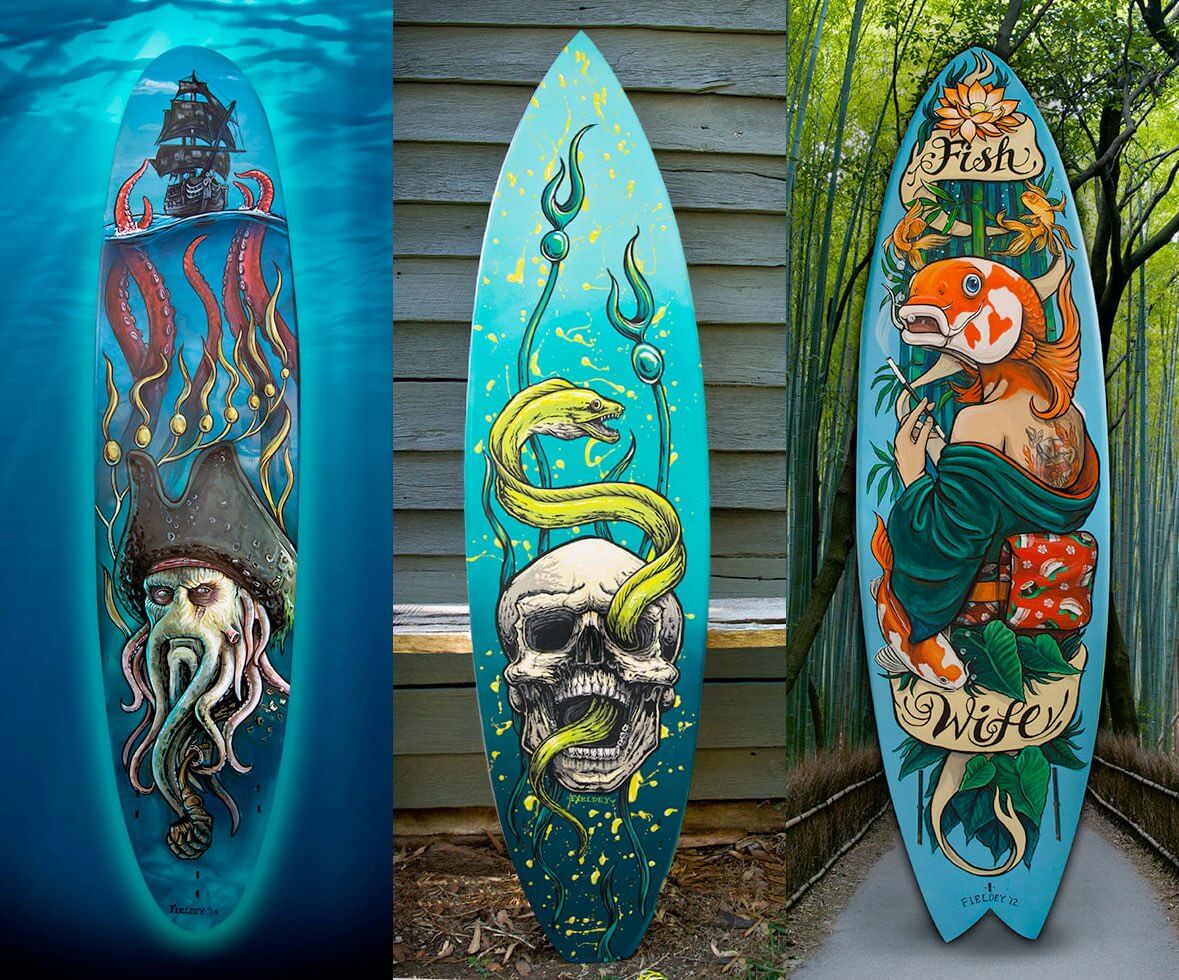 Surfboard art by Fieldey