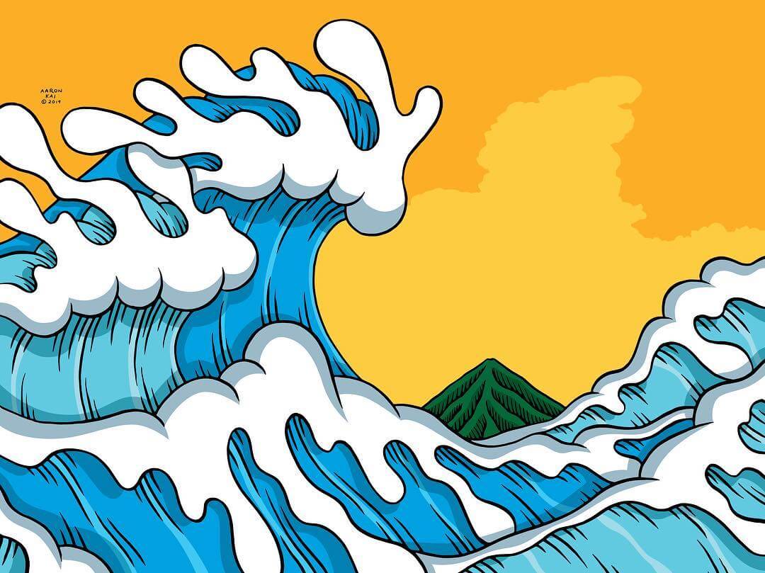 Hokusai Wave by Aaron Kai