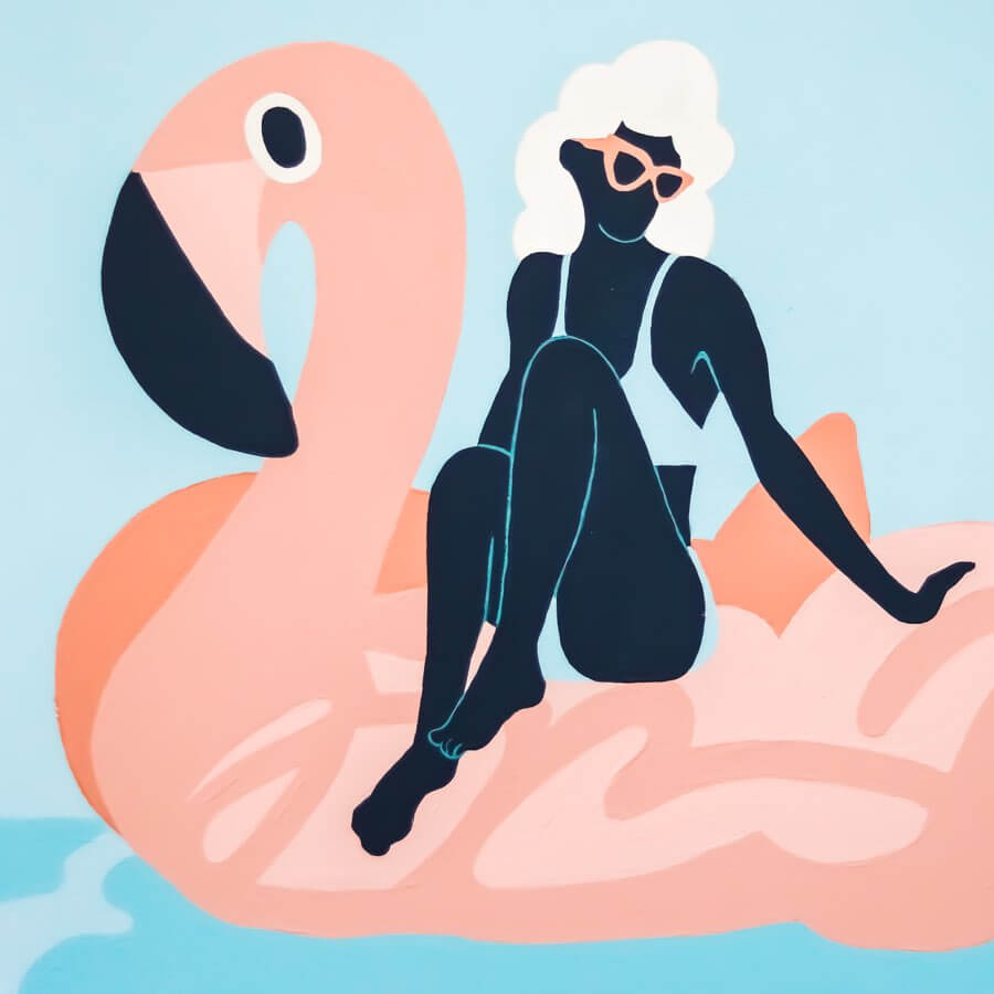 Flamingo float