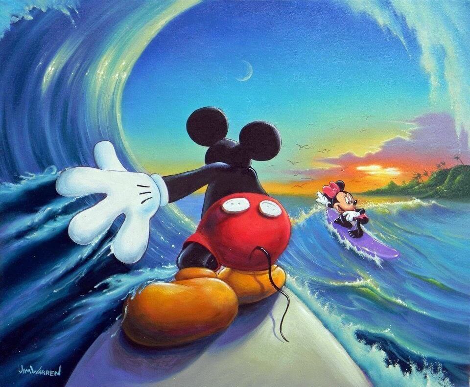 Disney surf art by Jim Warren