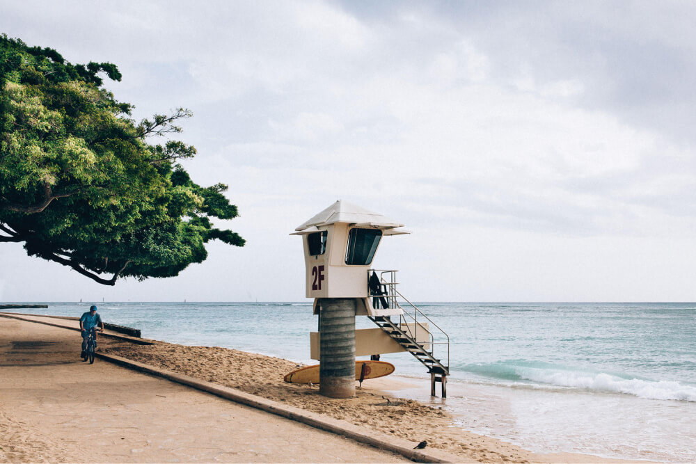 Lifeguard tower on beach