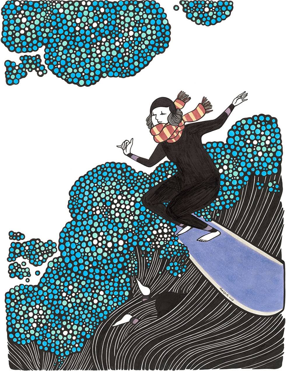 Surfer illustration by Kris Goto