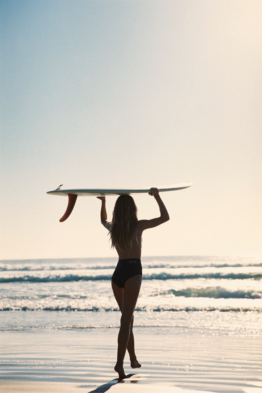 Beautiful surfer silhouette