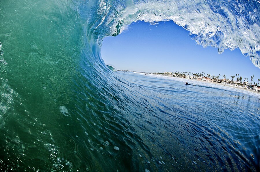 In the barrel looking out