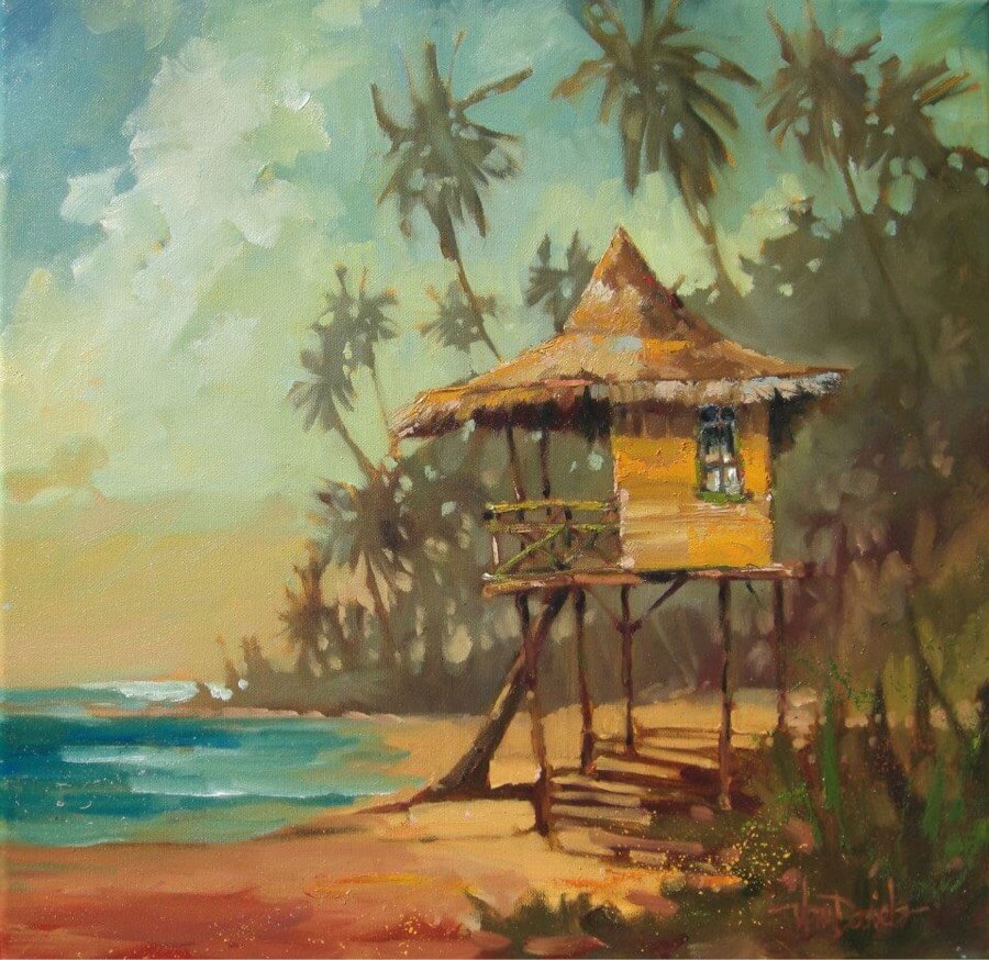 Lifeguard tower on beach