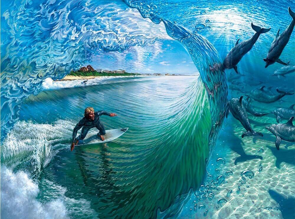 Painting by Phil Roberts from the Billabong Pro Jeffreys Bay, South Africa, 2008