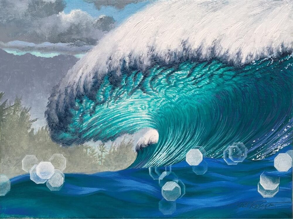 Painting of a perfect wave by Phil Roberts