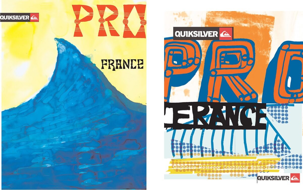 Quiksilver Pro France 2011 design explorations by David Carson and George Bates