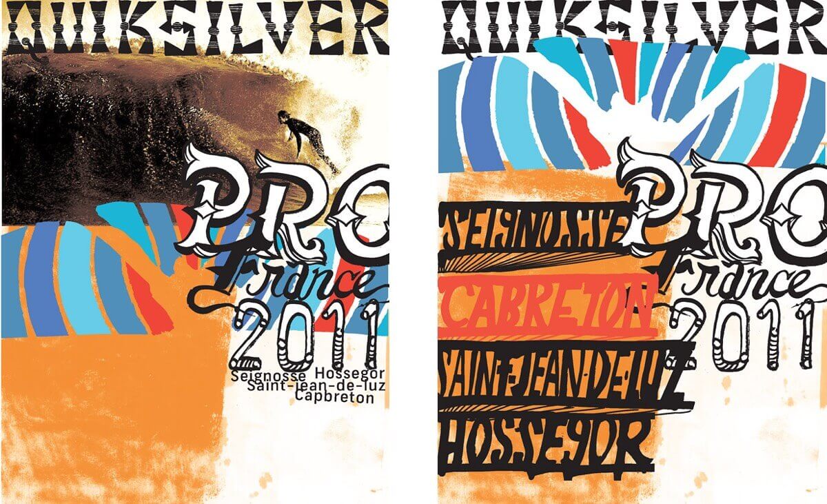 Quiksilver Pro France 2011 concepts by David Carson and George Bates