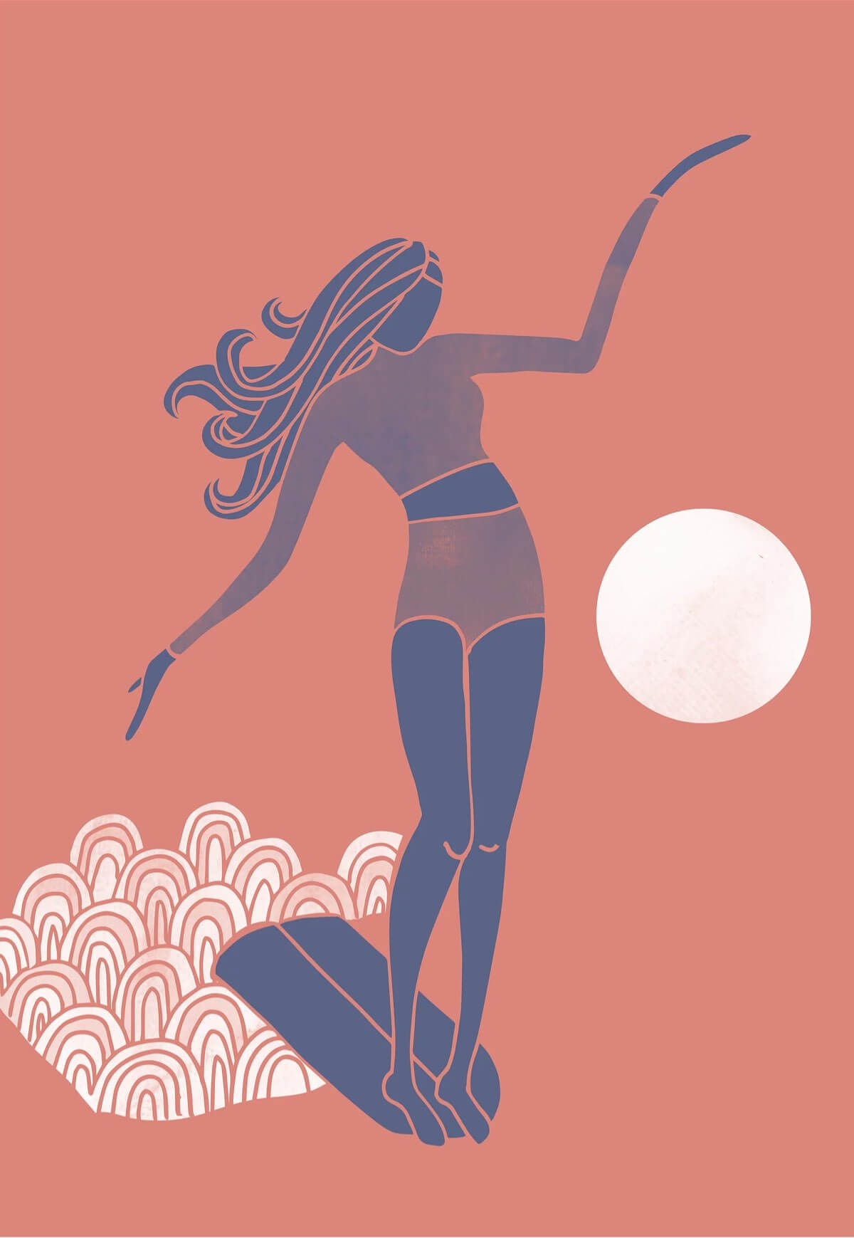 Surf illustration by Lizzy Artwork