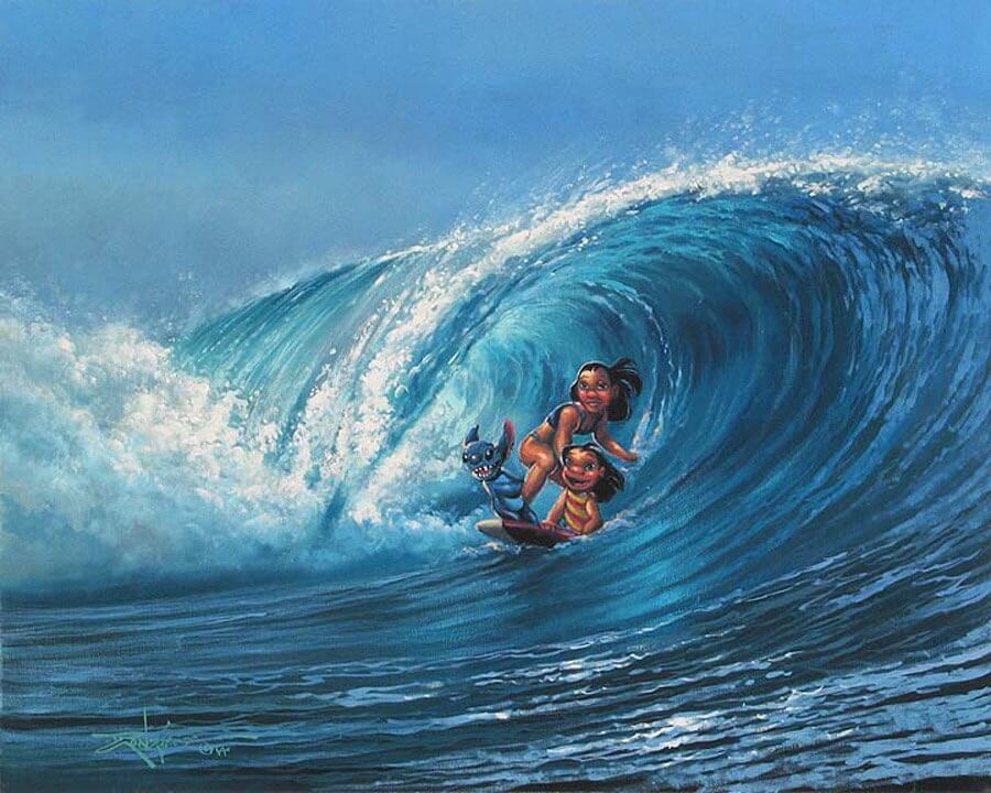 Wave of Ohana (Disney's Lili and Stitch art) by Rodel Gonzalez