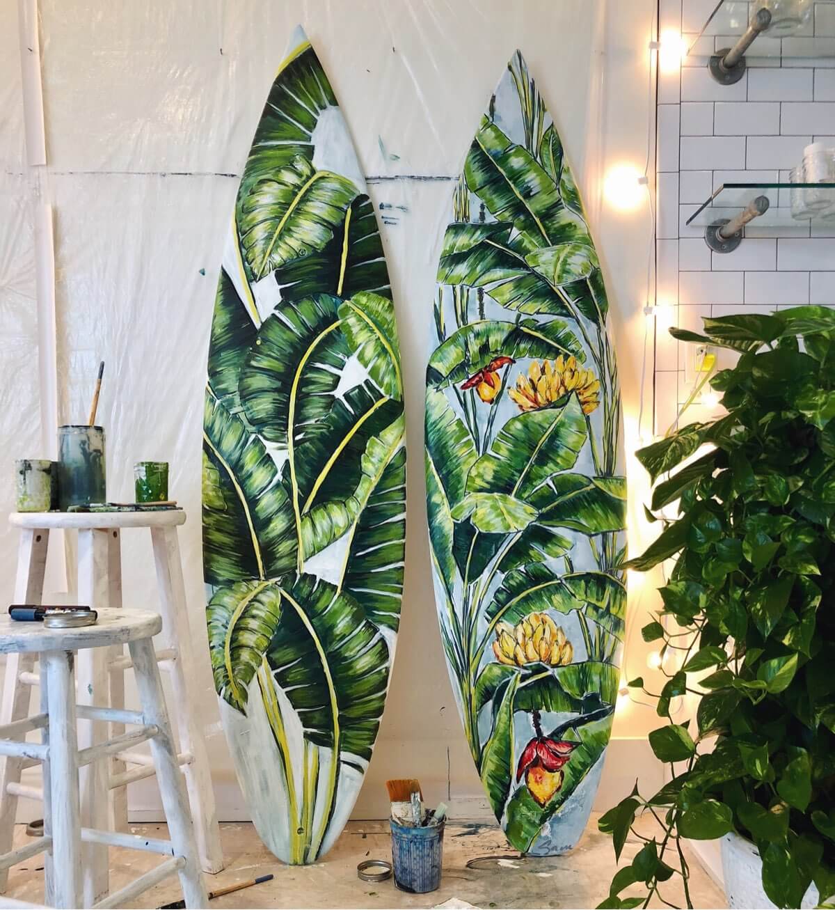 Surfboard art by Sam Malpass