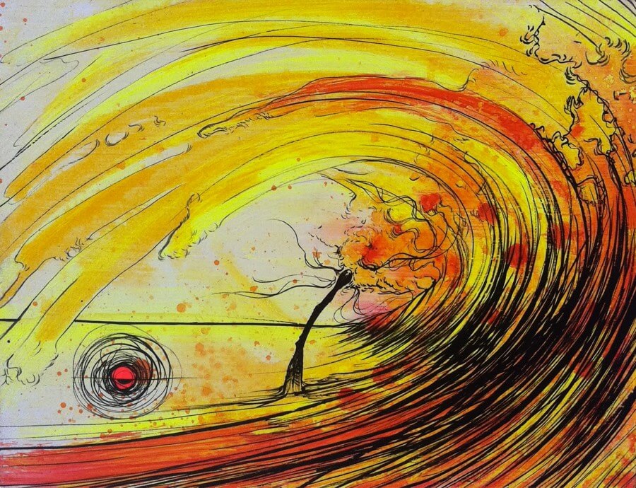 Abstract surfing art