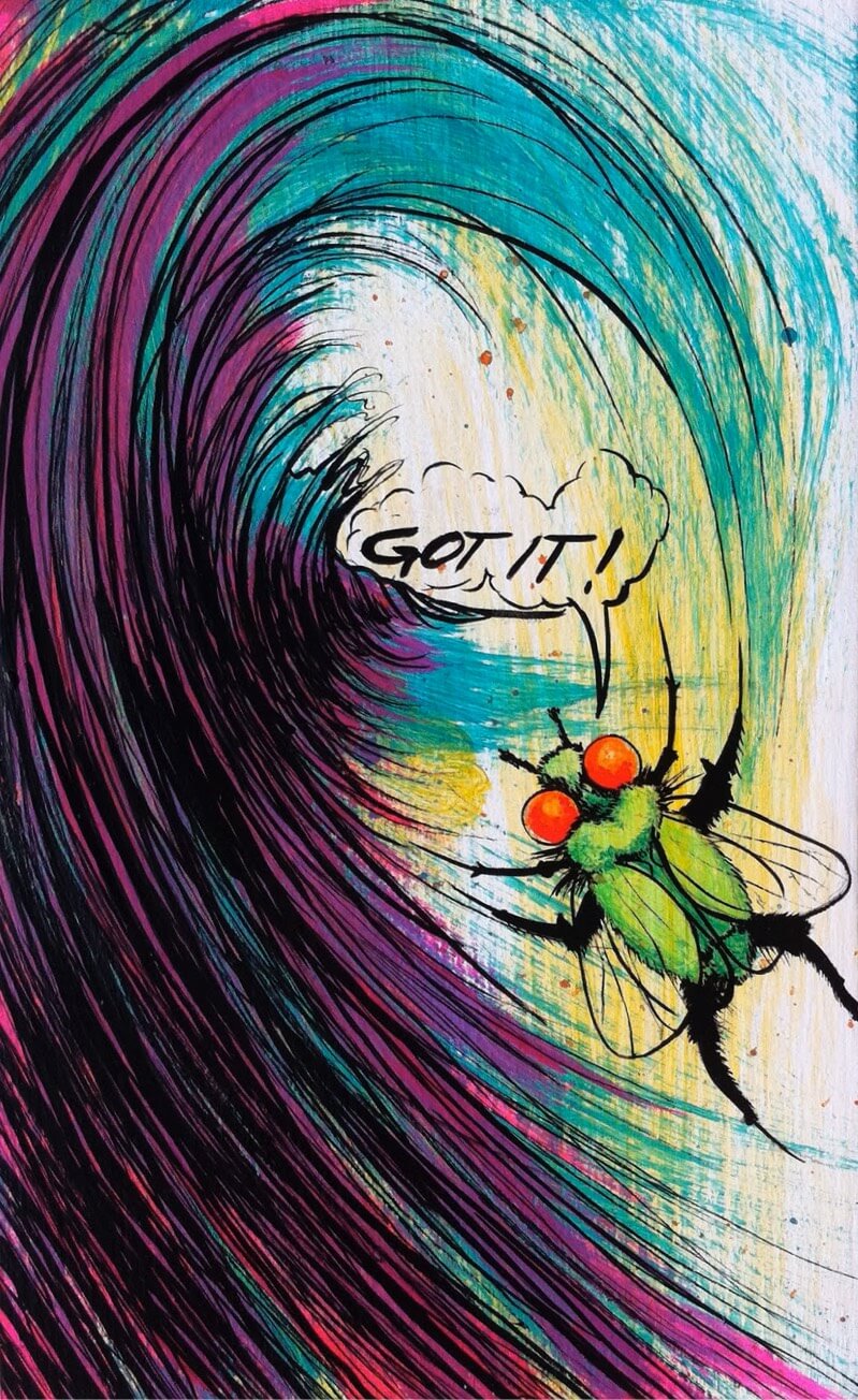 Insect and a wave (abstract art)