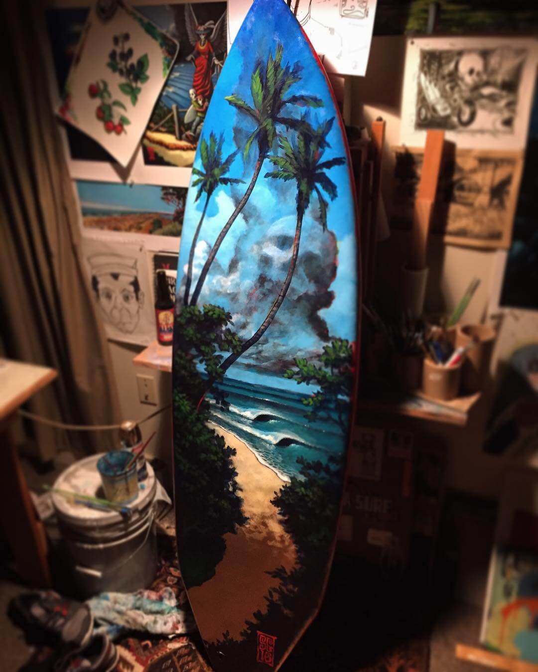 Surfboard art Californian artist, by Shawn Griggs