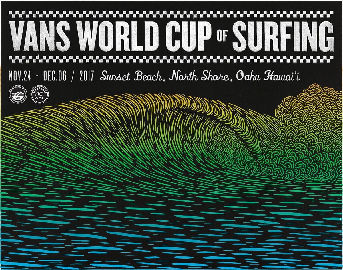 Vans World Cup of Surfing 2017 poster by Steven Kean