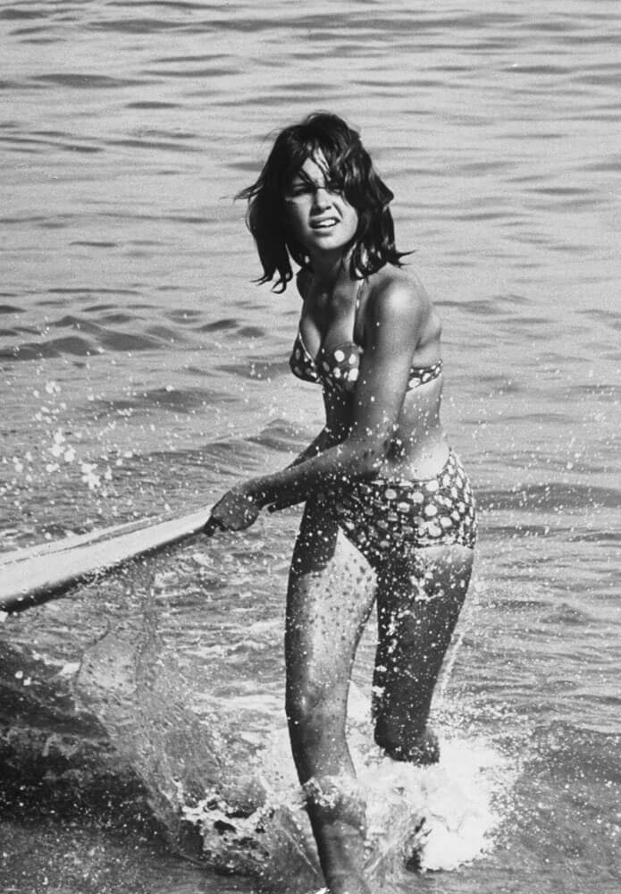 Surfer girl in Malibu, California, 1961