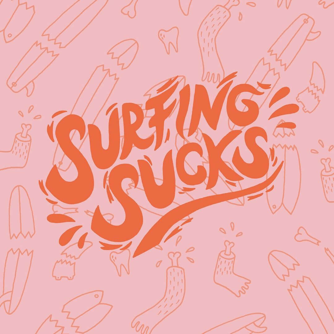 Surfing Sucks illustration by Samira