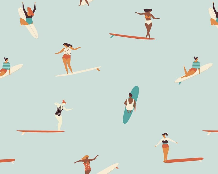 Female Surfers Pattern