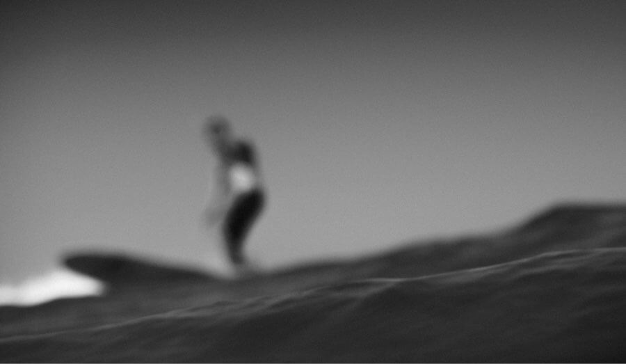 Blurred surfer