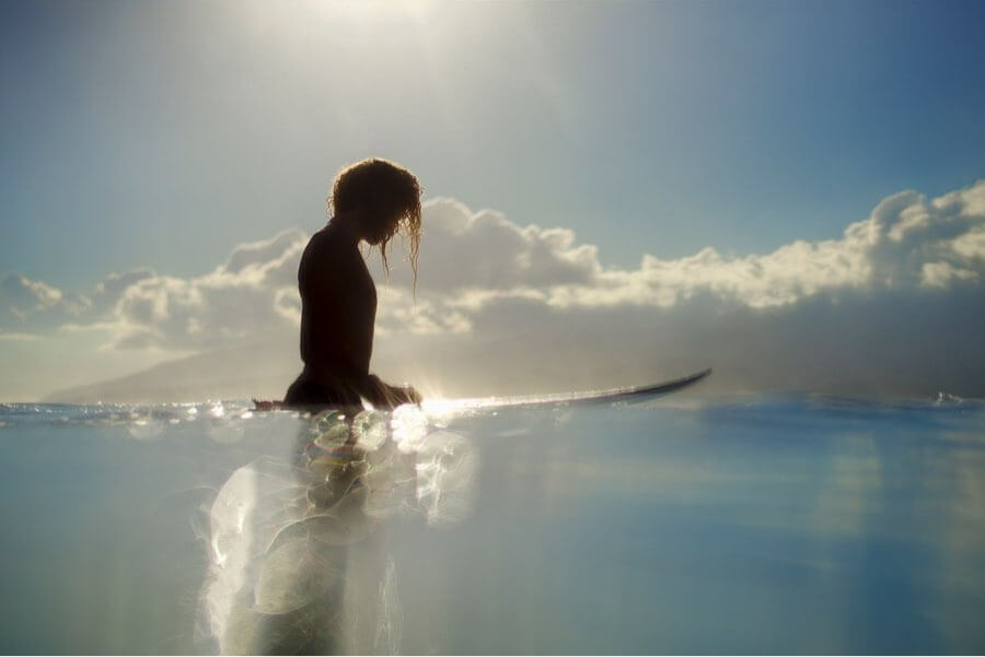Surfer girl silhouette