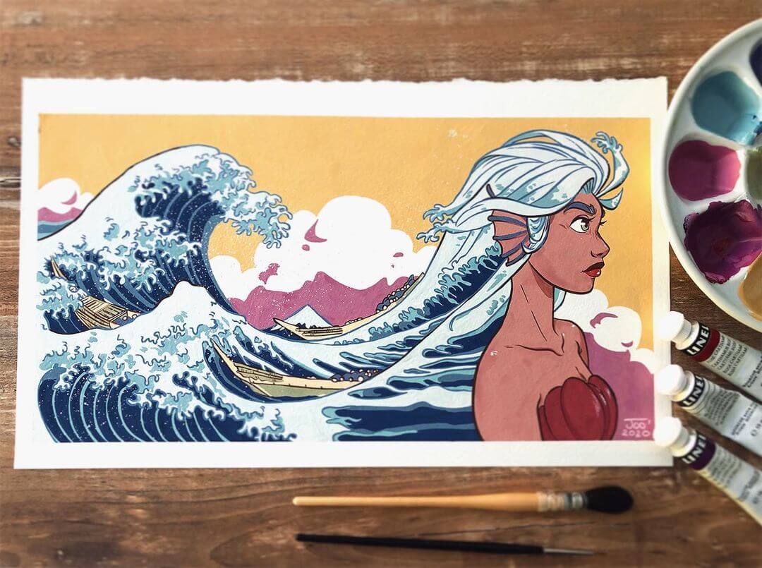 The Great Wave off Kanagawa reimagined by Joo