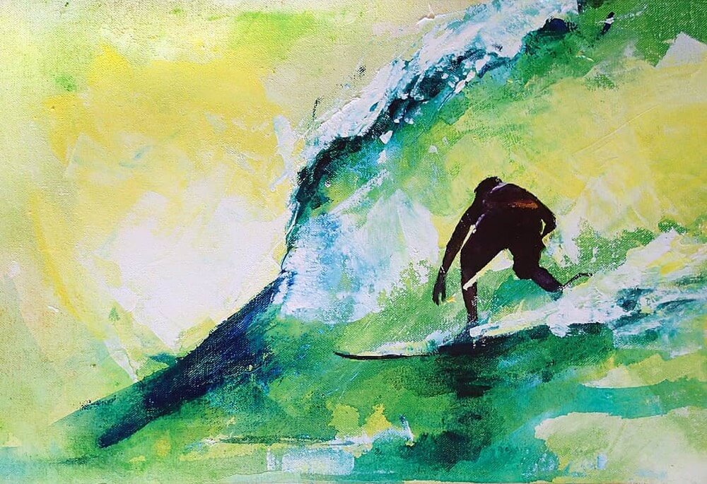 Abstract shop surf painting