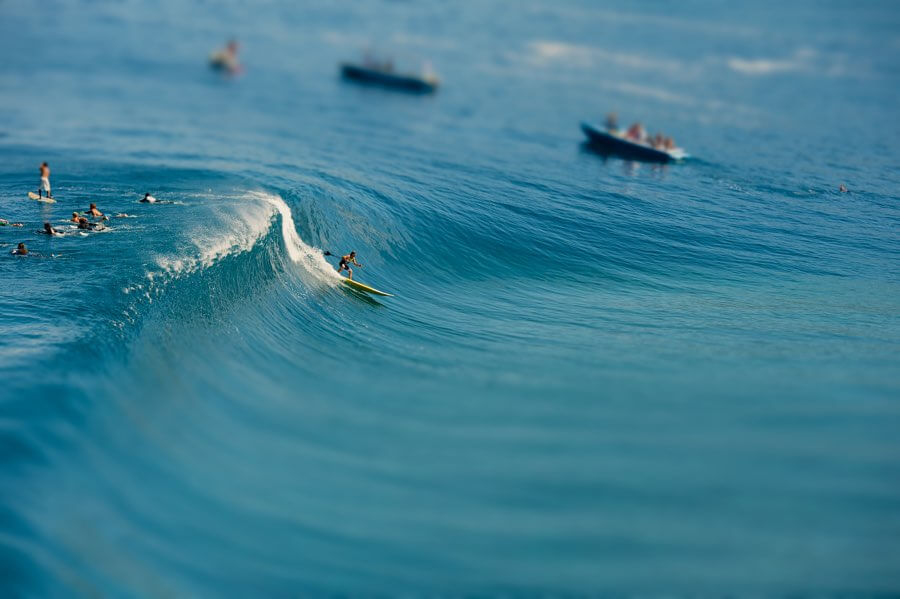 Tilt-shift surfing photo