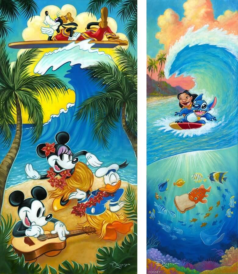 Disney surf art by Tim Rogerson