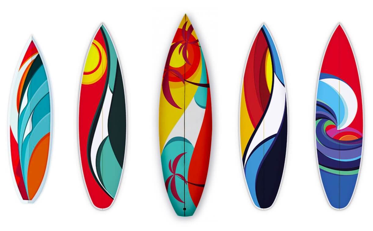 Surfboard art by Tom Veiga
