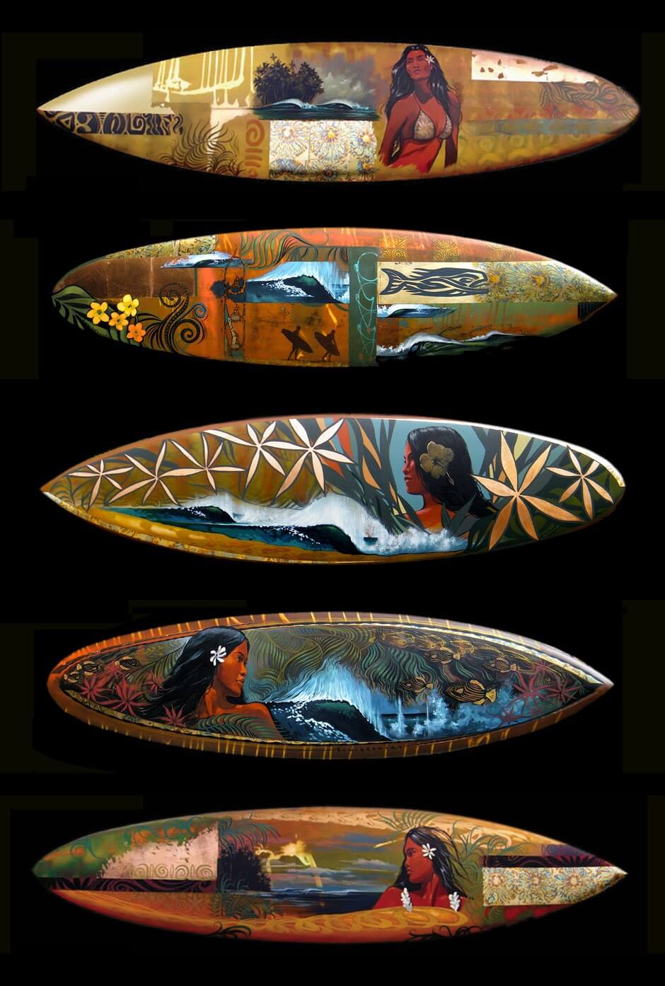 Surfboard art by Wade Koniakowsky